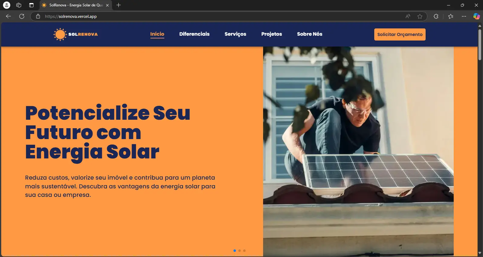 Imagem do site SolRenova