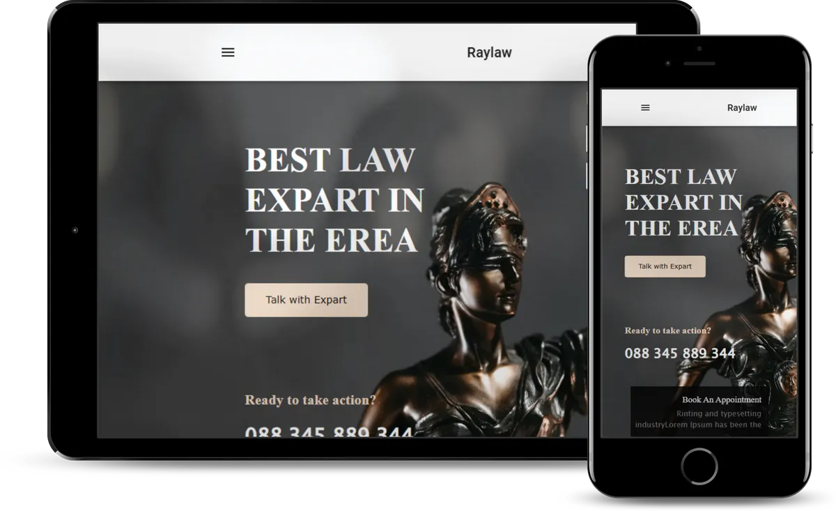 Site Raylaw exibido em dispositivos